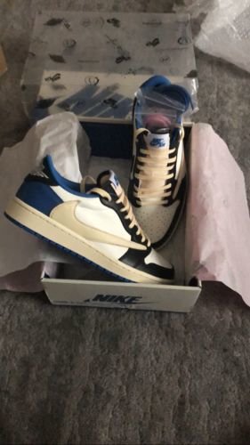 Air Jordan 1 Retro Low x Fragment Design x Travis Scott x ‘Sail Black Military Blue’ photo review